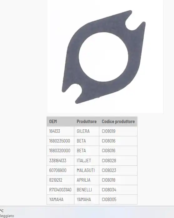 Consegna Rapida Malaguti grizzly rcx 10 / 12 50 guarnizione scarico 1990 2000