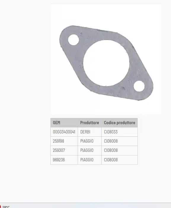 Reso Gratuito Aprilia scarabeo 500 guarnizione scarico 2010 2012