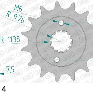 Kawasaki ksf 400 kfx400 400 pignone afam 22405-14 passo 520 2003 2006 Affare