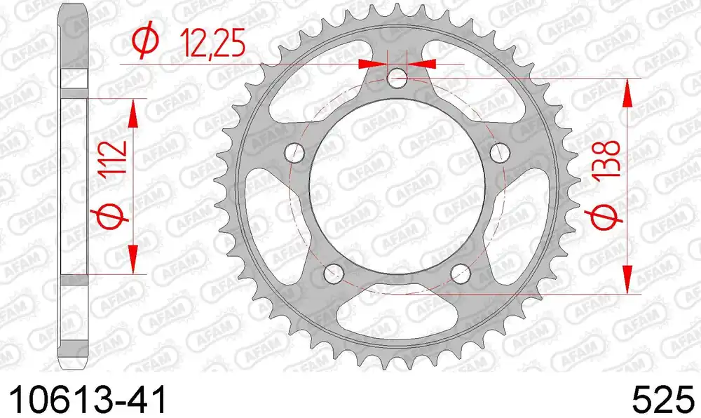Honda vt 750 c2 shadow 750 corona afam 10613-41 in acc. passo 525 1997 2001 Compra Oggi Stesso