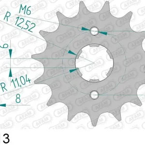 Solo Oggi Honda xr 250 r 250 pignone afam 20500-13 passo 520 1981 1983