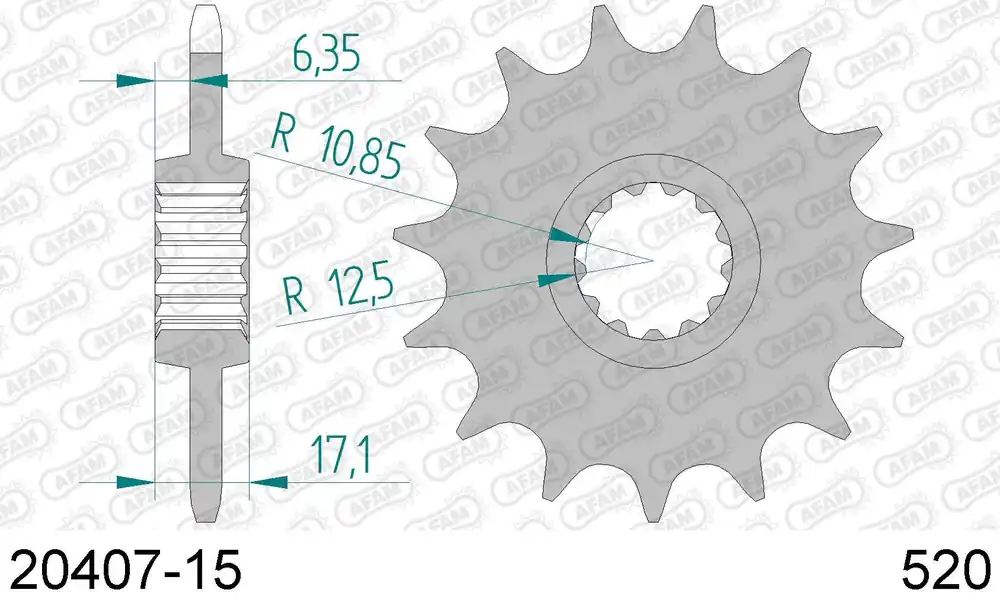Honda cb 500 f 500 pignone afam 20407-15 passo 520 2013 2016 Compra Oggi Stesso
