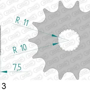 Prezzo Scontato Hm honda cre 125 r enduro 125 pignone afam 20210-13 passo 520 2004 2007