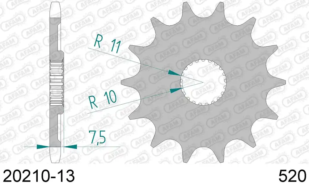 Prezzo Scontato Hm honda cre 125 r enduro 125 pignone afam 20210-13 passo 520 2004 2007