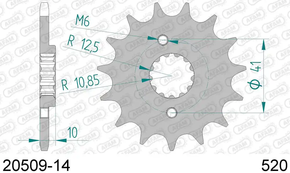 Di Tendenza Honda fmx 650 650 pignone afam 20509-14 passo 520 2005 2008