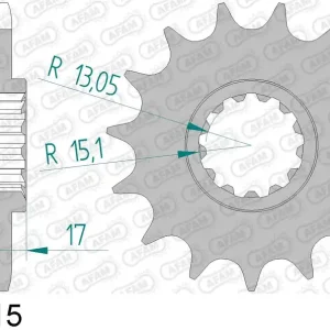 Honda cb 650 f 650 pignone afam 20612-15 passo 525 2014 2016 Professionale