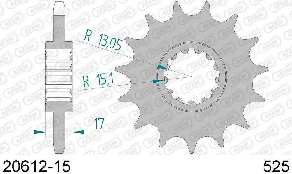 Honda cb 650 f 650 pignone afam 20612-15 passo 525 2014 2016 Professionale
