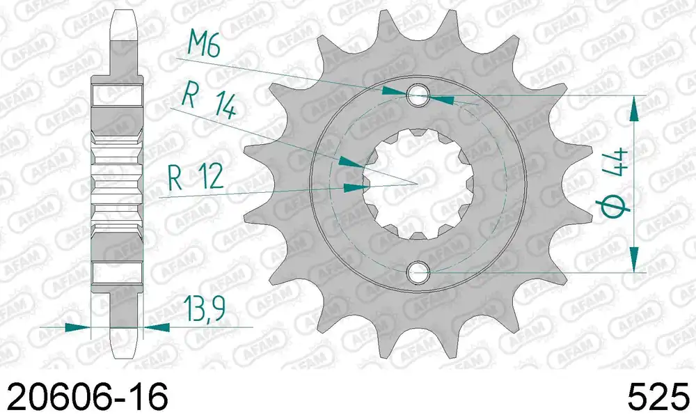 Super Prezzo Honda xrv 750 africa twin 750 pignone afam 20606-16 passo 525 1990 2003