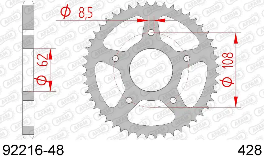 Nuova Collezione Mh/motor hispania mh7 125 naked 125 corona afam 92216-48 in acc. passo 428 2008 2010