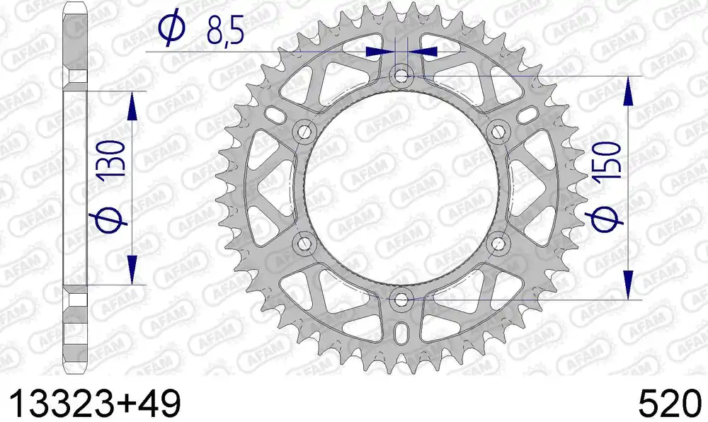 Yamaha wr 125 125 corona afam 13323+49 in all. passo 520 2002 2003 Offerta