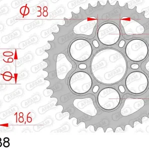 Nuovo Arrivo Ducati 1098 1098 corona afam 50801-38 in acc. passo 525 2007 2008