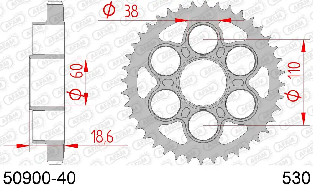 Bestseller Ducati 1200 multistrada 1200 corona afam 50900-40 in acc. passo 530 2010 2014