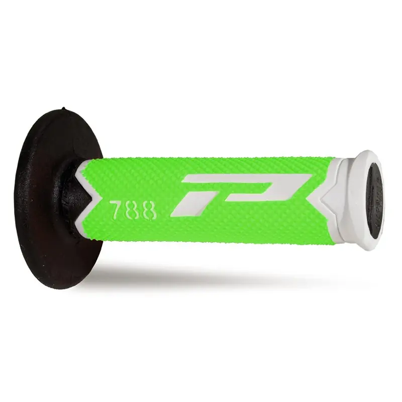 Manopole mx progrip 788 - 301 - tripla densità - bianco / verde / nero no foro Ultime Pezzi