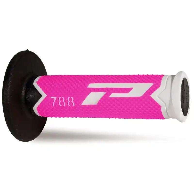 Manopole mx progrip 788 - 302 - tripla densità - bianco / fuxia / nero no foro Soddisfatti O Rimborsati