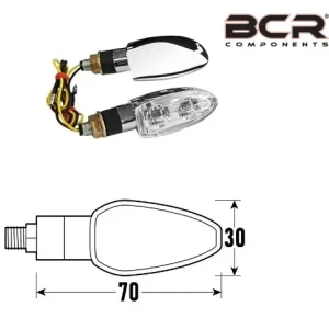Pagamento Sicuro Coppia fanali freccia a led spike 2 bcr omologati cromati
