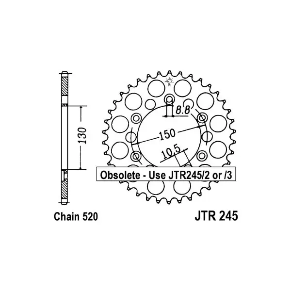 Honda nx ax1 (md21/md25) 250 corona in acciaio p 520 z 41 1988 1993 Affare