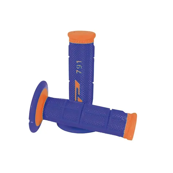 Manopole cross progrip 791 dual density arancio fluo blu ø mm 22-25 lungo mm 115 Esclusivo