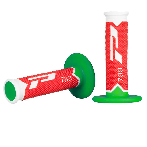 Manopole cross td bianco rosso verde ø mm 22-25 / lungo mm 115 Pagamento Sicuro