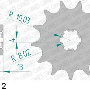 Consegna Rapida T.m. mx 85 big wheel frame 125cc 85 pignone afam 94214-12 passo 520 2002 2005
