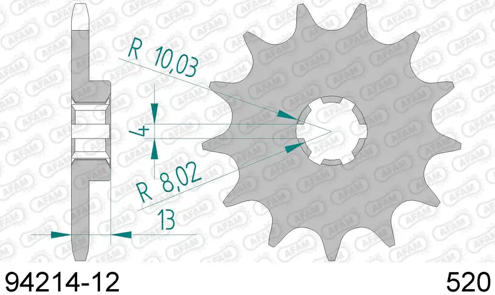 Consegna Rapida T.m. mx 85 big wheel frame 125cc 85 pignone afam 94214-12 passo 520 2002 2005