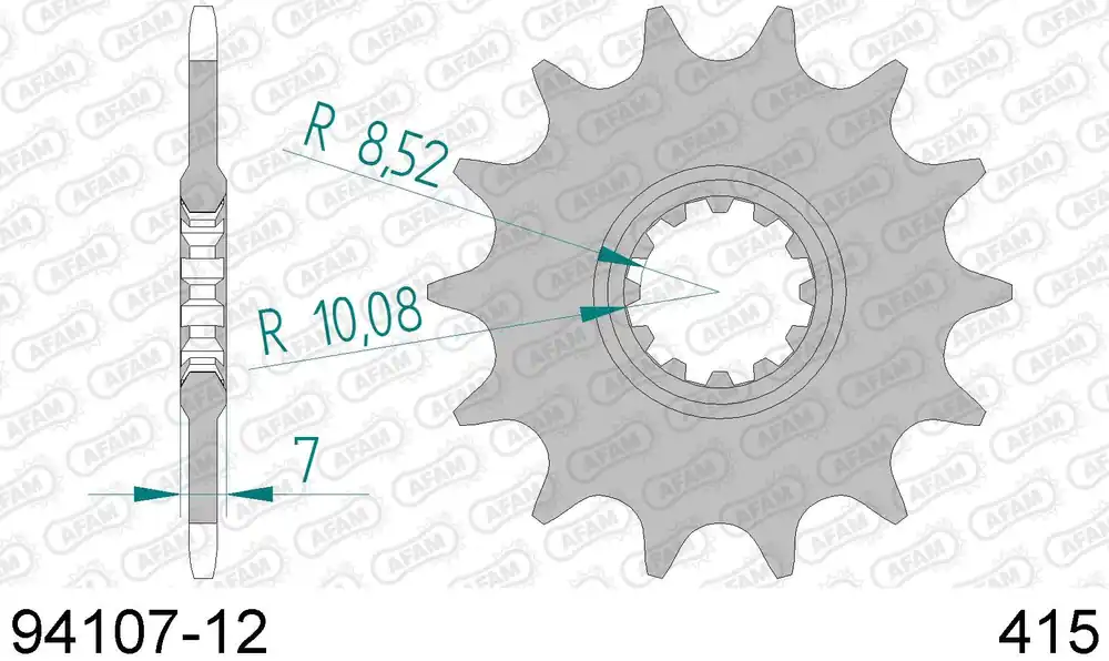 Compra Adesso Aprilia rs 50 50 pignone afam 94107-12 passo 415 1995 1998