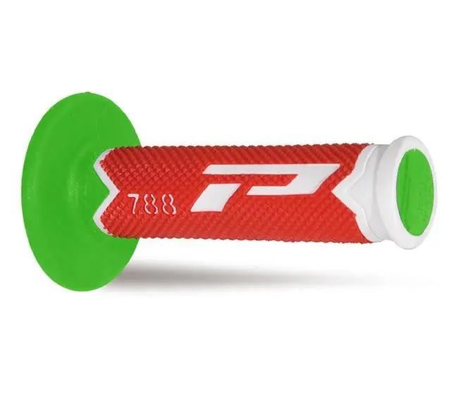 Spedizione Espresso Manopole mx progrip 788 - 190 - doppia densità - bianco / rosso / verde no foro