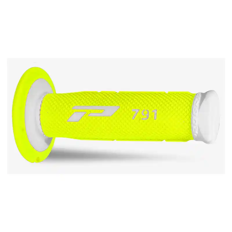 Manopole mx progrip 791 - 244 - doppia densita' - bianco / giallo fluo no foro Prezzo Basso