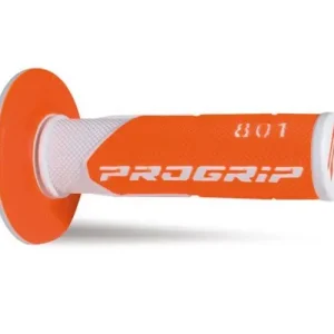 Manopole mx progrip 801 242 - doppia densita' - bianco / arancio fluo no foro Consegna Rapida