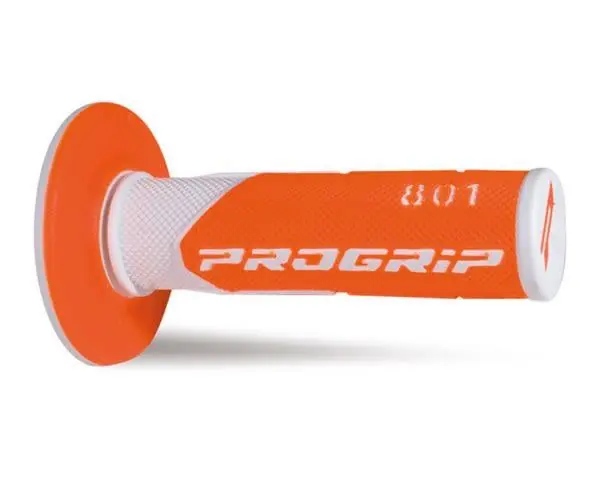 Manopole mx progrip 801 242 - doppia densita' - bianco / arancio fluo no foro Consegna Rapida