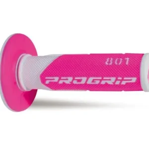 Manopole mx progrip 801 243 - doppia densita' - bianco / fuxia no foro Solo Oggi