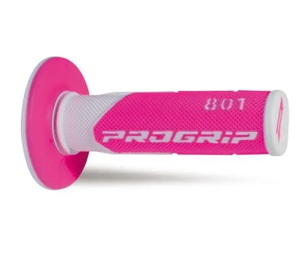 Manopole mx progrip 801 243 - doppia densita' - bianco / fuxia no foro Solo Oggi