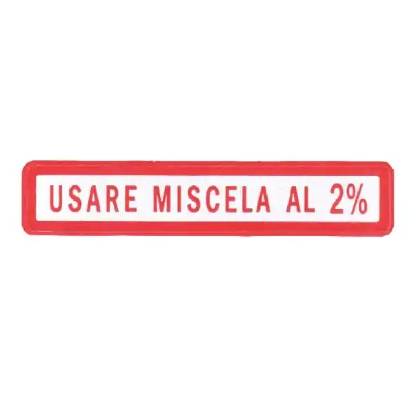 Targhetta adesivo usare miscela al 2% versione piccola pz1 Occasione