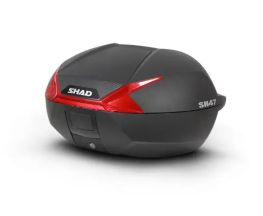 Bauletto rigido borsa valigia posteriore 47l portaoggetti con piastra - moto scooter sh 47 Prezzo Di Fabbrica