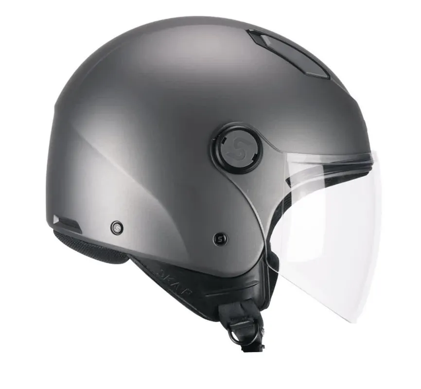 Casco demi jet ska-p 1lha luke mono antracite satinato lucido taglia s Spedizione Gratuita