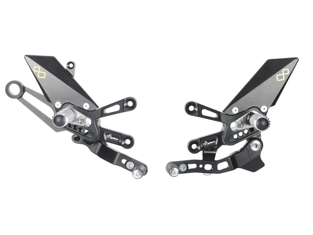 PEDANE REGOLABILI POGGIAPIEDI SNODATI CAMBIO ROVESCIO LIGHTECH APRILIA TUONO V4 2018-2022- Professionale