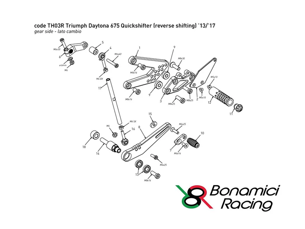 Compra Oggi Stesso LEVA CAMBIO RICAMBIO PEDANE BONAMICI TH03R LATO CAMBIO-
