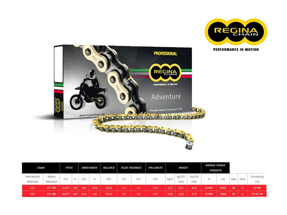Bestseller CATENA REGINA 135ZRE PASSO 520 SUZUKI DR 350 S / SE 90-93-