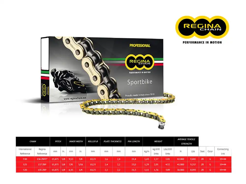 Ordina Subito CATENA REGINA 137ZRP PASSO 525 APRILIA TUONO V4 R / APRC 12+-