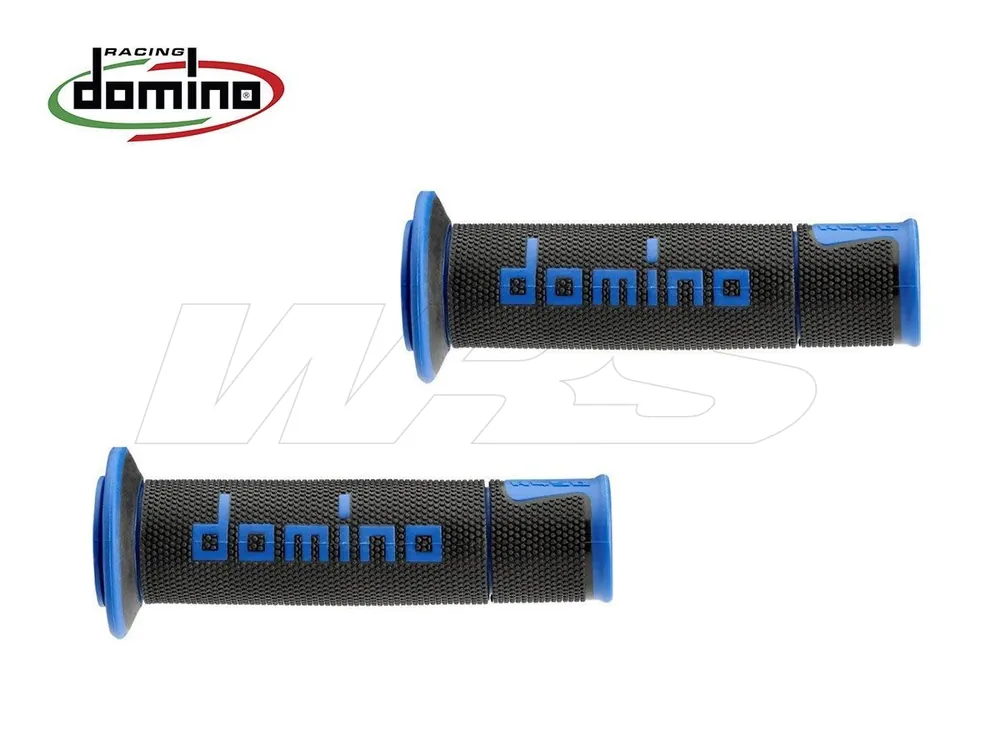 Prezzo Basso A450 COPPIA MANOPOLE NERO / BLU RACING DOMINO UNIVERSALI-