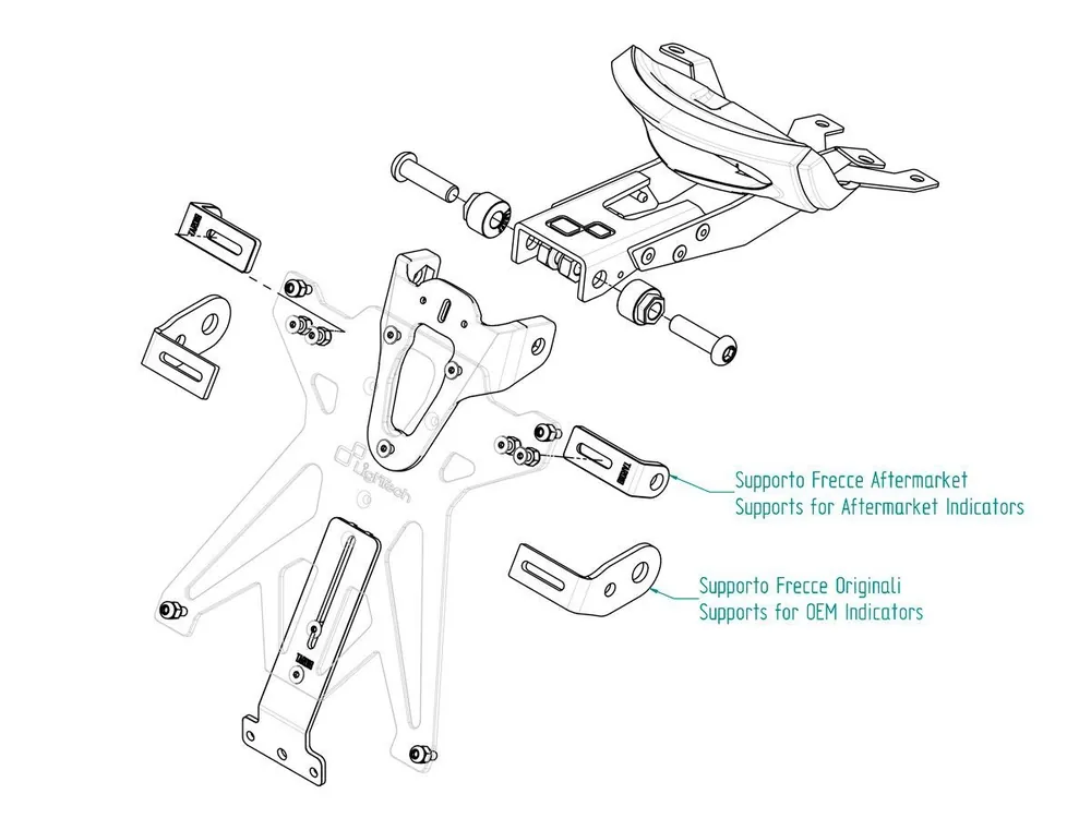 KIT PORTATARGA REGOLABILE LIGHTECH SPAGNA TRIUMPH TRIDENT 660 2021-2024- Spedito Oggi