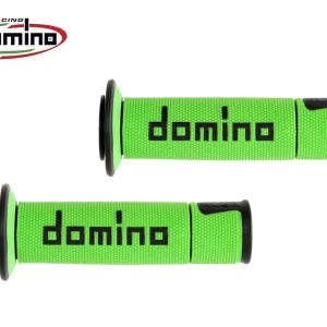 Spedizione Gratuita A450 COPPIA MANOPOLE VERDE / NERO RACING DOMINO UNIVERSALI-