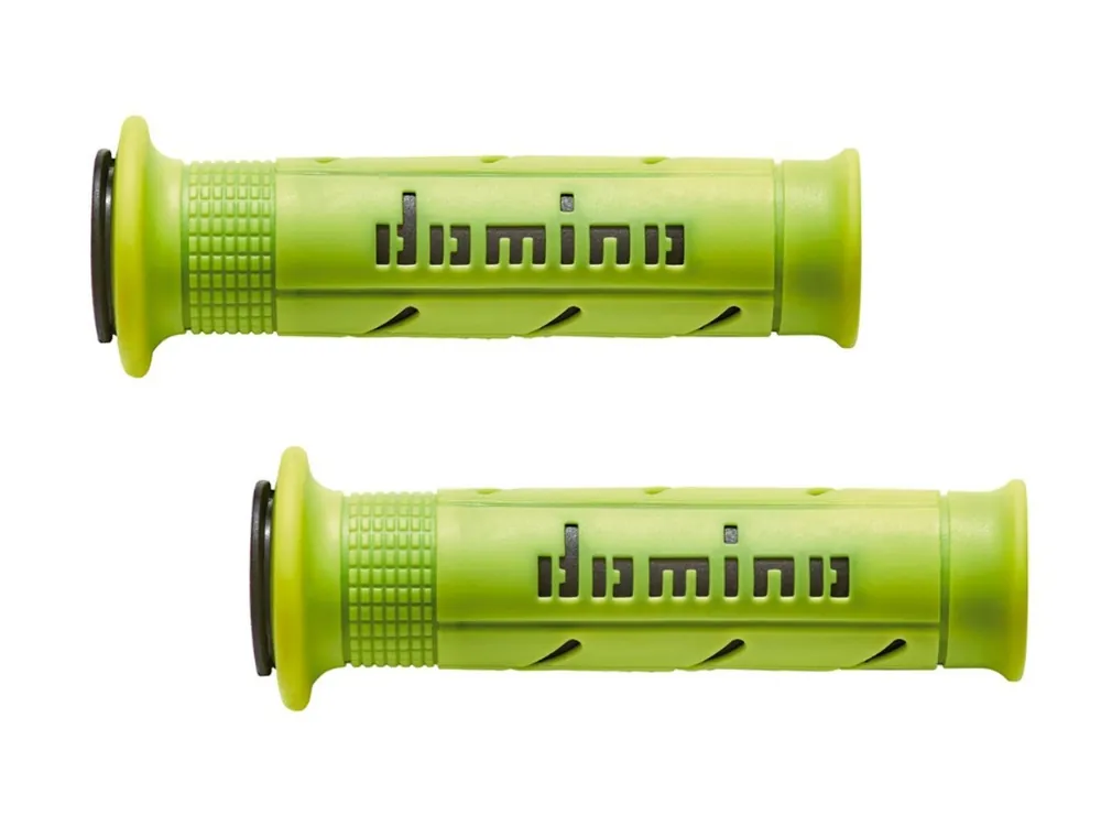 Compra Oggi Stesso COPPIA MANOPOLE GIALLO FLUO/NERO ROAD-RACING DOMINO DIAMETRO 22-26 UNIVERSALI-