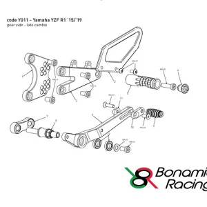 Nuova Collezione DISTANZIALE RICAMBIO PEDANE BONAMICI Y011 LATO CAMBIO-