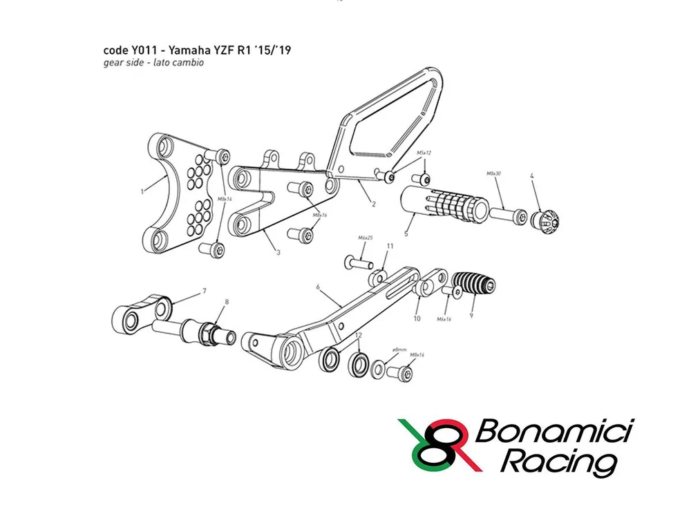 Nuova Collezione DISTANZIALE RICAMBIO PEDANE BONAMICI Y011 LATO CAMBIO-