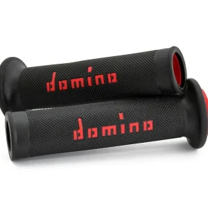 Ordina Subito COPPIA MANOPOLE RACING DOMINO STRADALI DIAMETRO 20-26 NERO-ROSSO-