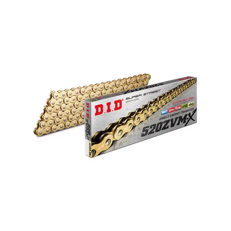 CATENA DID 520ZVM-X (Gold & Gold) - Lunghezza: 130 maglie con giunto a rivetto (ZJ) Economico