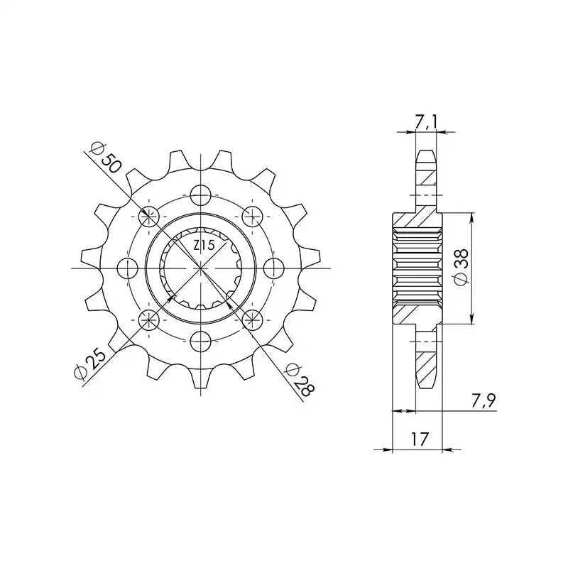 Ordina Subito PIGNONE P525 - Z15 (DIS.52615)