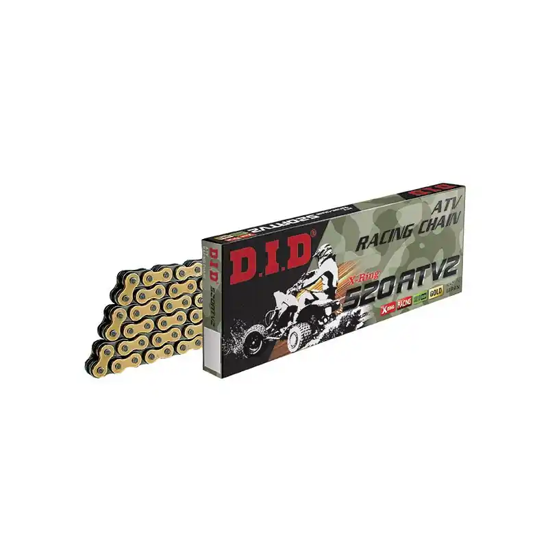 Subito Disponibile CATENA DID 520ATV2 (Gold & Black) - Lunghezza: 94 maglie con giunto a clip (FJ)