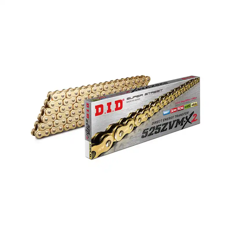 Novità CATENA DID 525ZVM-X2 (Gold & Gold) - Lunghezza: 126 maglie con giunto a rivetto (ZJ)