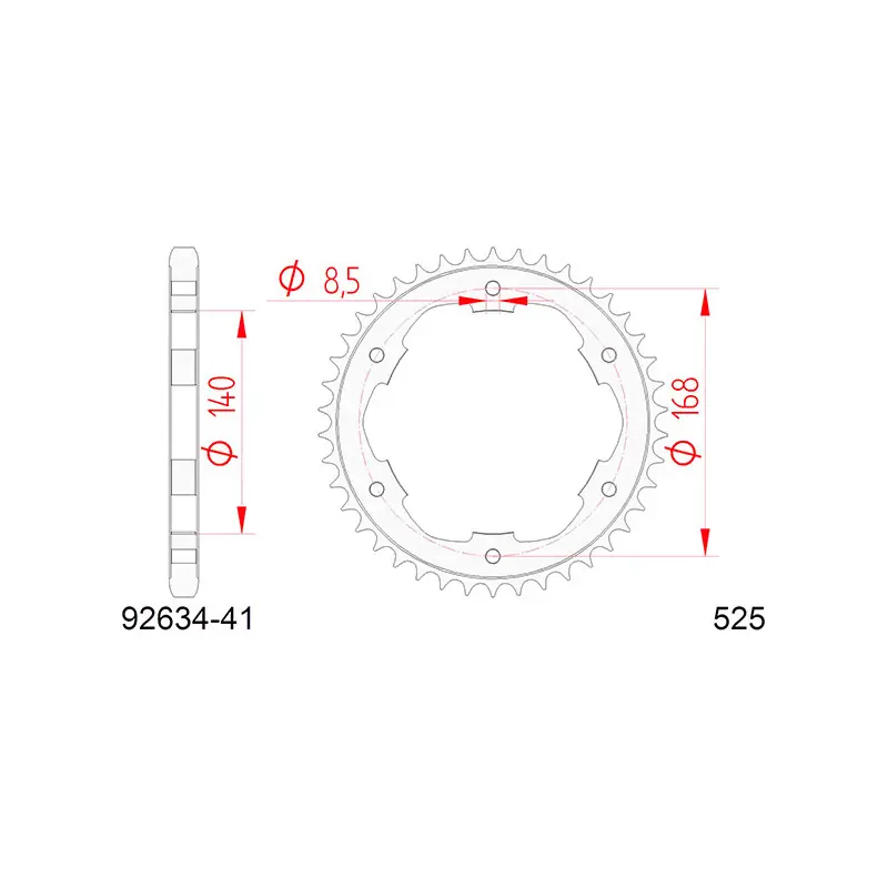 Corona afam in acciaio p525 - z41 (dis.35305) Ultime Pezzi